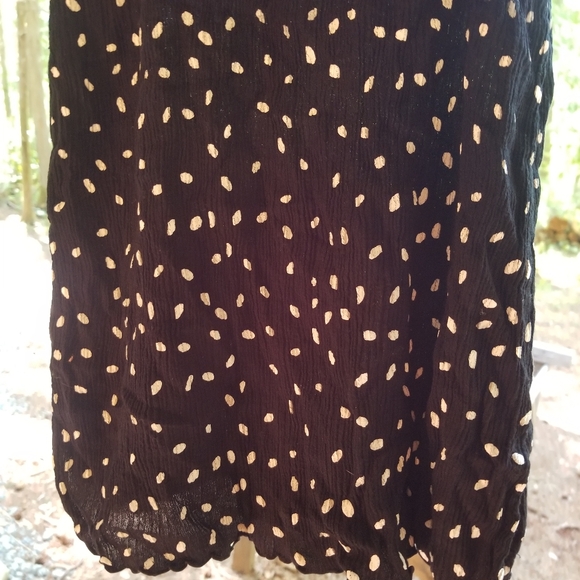 Midi Asymmetrical Polka Dot Scoop Neck Strap Dress Impasia Medium Black White - Picture 3 of 10